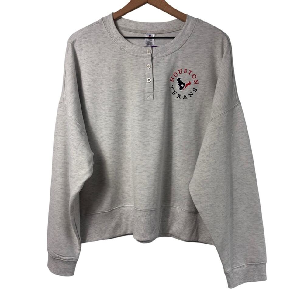 HOUSTON TEXANS NFL TEAM GREY WOMEN LONG SLEEVE SIZE XX-LARGE NEW WITH TAGS